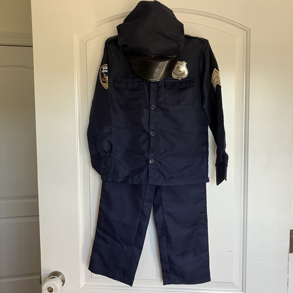 Spirit Halloween Children's Police Officer Costume Dress-Up Uniform Set Sz M